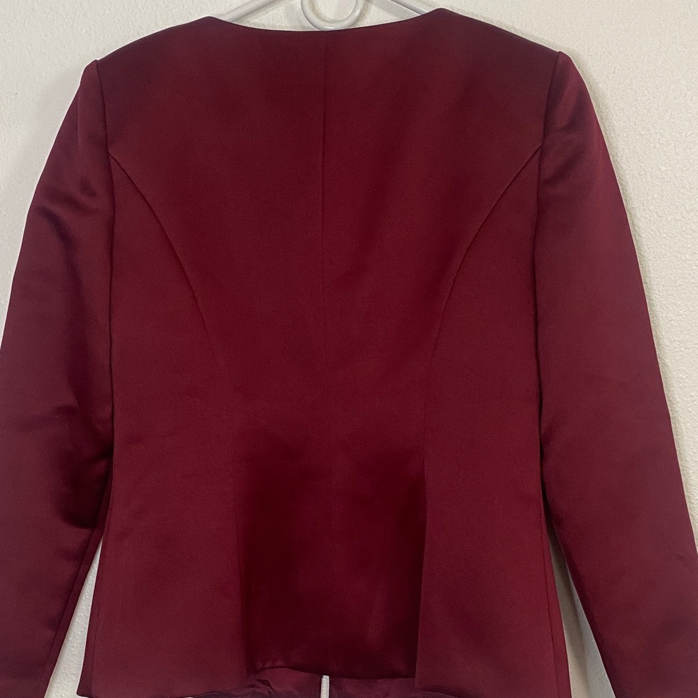 Alex Evenings Women's Deep Red Blazer Size 4 - Picture 4 of 12